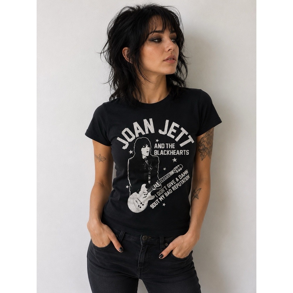 Joan Jett & The Blackhearts Bad Reputation T Shirt Tultex Black Small Punk-2594
